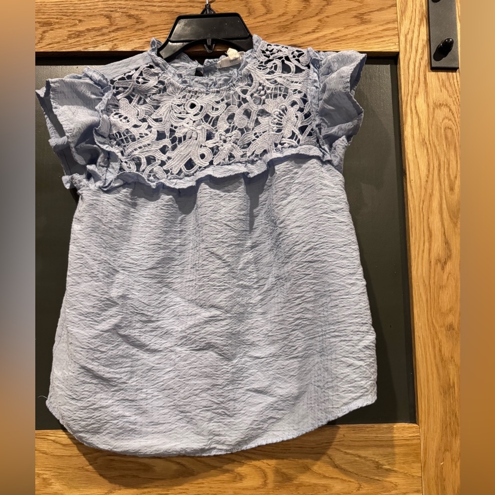 Mine Light Blue women’s Blouse with Lace